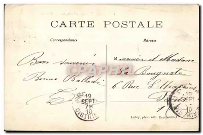 Rambouillet — Le Château, vu des Canaux — Aubry, phot. édit. Rambouillet — Verso