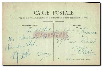 Rambouillet — Zamek — E. Malcuit, fot. wyd., Paryż, nr 3272 — Rewers