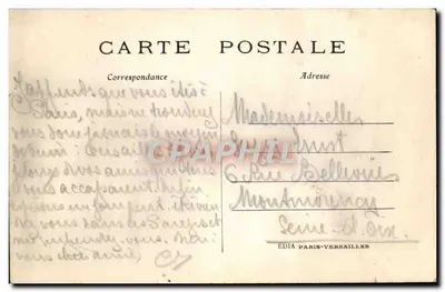 Parque de Versailles — Os Banhos de Apolo — Editor EDIA Paris-Versailles, n° de série 311 — Verso