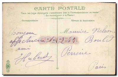 Jardins de Versailles — Widok na Pałac z Parku — L.V. & Cie, nr 2385 — Rewers