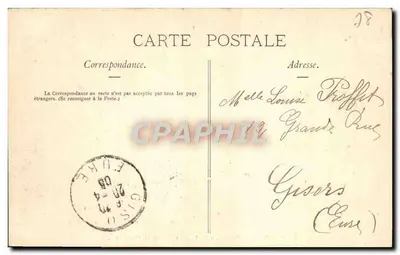 Parque de Versalles — Lado del Castillo y Orangerie — Editor anónimo, n° 43 — Reverso