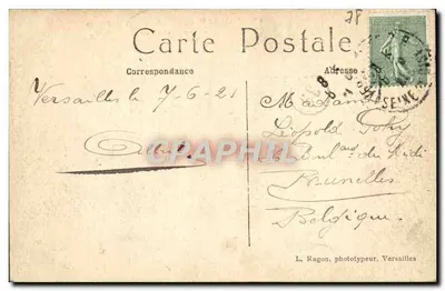 Versailles — O Bassin de Latone e o Grand Canal — L. R. — Verso