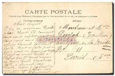St-Germain-en-Laye — Fasada Zamku z Strony Placu Thiers — Wydawca T. Faure, n°3 — Rewers