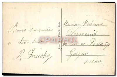 St-Germain-en-Laye — rond point de la Terrasse, Rosarium, 'La Feuille et l'Ouragan' i schody Henri II — fotograf L'Abatté, Paryż — Rewers