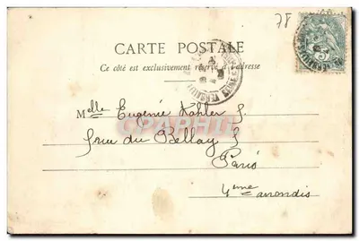 Bilhete postal antigo Versailles Hameau De Marie Antoinette — Verso