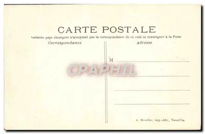 Panorama Versaille — widok z lotu ptaka zamku i ogrodów — A. Bourdier, wydawca, Versaille — Rewers