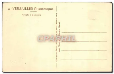 Versailles — Ninféia com concha — Editado pelos Estabelecimentos YVON, Rue des Petits Carreaux, Paris — Verso