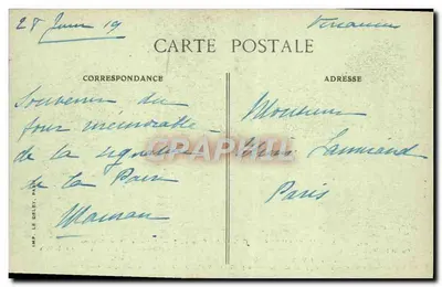 Palais de VERSAILLES — Galerie des Glaces — éditeur Deley, n° 94 — Verso