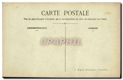 Parque de Versailles — Vaso esculturado ornado com cabeça humana e motivos florais — por Dagoulou, n° 268 — Verso
