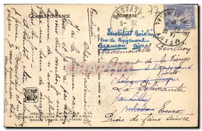 Estátua da Virgem com o Menino — Catedral de Meaux — Editor LL, n° 08 — Verso