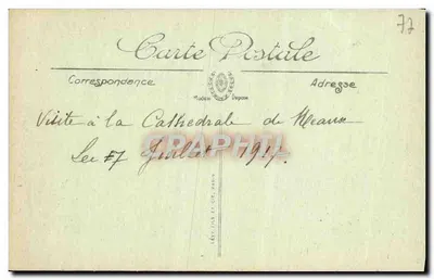 A Catedral de Meaux — Estátua de Bossuet — Editor LL — Verso