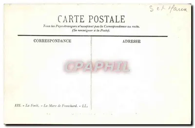 Fontainebleau — Vista del lago — Editor La Forêt, n°133 — Reverso