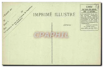 Palácio de FONTAINEBLEAU — Quarto de Napoleão I — Imprimé Illustré — Verso