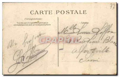 Torre Denecourt — Floresta de Fontainebleau — Editor ECH, n°396 — Verso