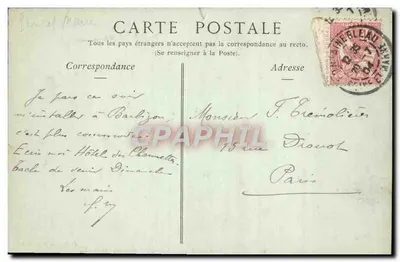 Palais de Fontainebleau — Cabinet où Napoléon Ier signa son Abdication — Collections ND Phot — Verso