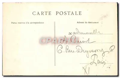 Floresta de Fontainebleau — Gorges de Franchard (após o incêndio) — B.F., Paris — Verso