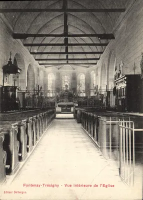 Fontenay-Trésigny — Vue intérieure de l'église — Editeur Delbergue