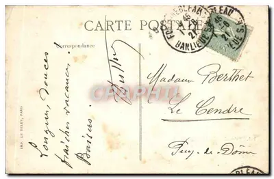 Palacio de FONTAINEBLEAU — L'Étang — Vista del Jardín Inglés — n°313 — IMP. LE DZLEV, PARIS — Reverso