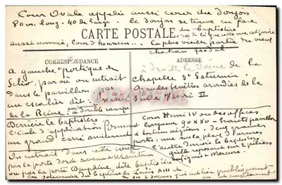 Fontainebleau — El Palacio, el Bautisterio y la Corte Oval — NG. — Reverso