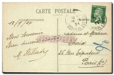 La Ferté-Gaucher (S.-et M.) — Widok na kalwarię, skrzyżowanie drogi krajowej i departamentalnej — M. Rousseau, wydawca — Rewers