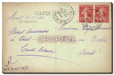 Moret-sur-Loing — Most, Kościół i Drzwi Mostowe lub Burgundzkie — Wyd. H. Bellanger, Moret — Rewers