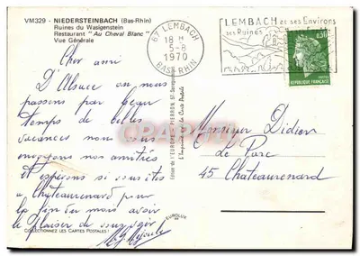 Niedersteinbach — Ruínas do Wasigenstein, aldeia e castelo — Edição da Europa - Pierron, 57 — Verso