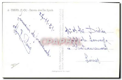 Entrada dos Éts Byrrh — Thuir (P.O.) — Edição Véritébki — Verso