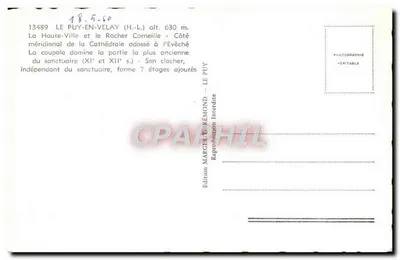Le Puy-en-Velay — A Alta Cidade e o Rocher Cornelle — Editor: MARGER PUY-EN-VELAY — Verso