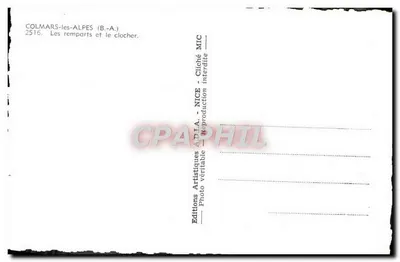 Widok z Colmars-les-Alpes — Zamek i dzwonnica — Wydawnictwo Artystyczne ADIA, NICE, n°2516 — Rewers