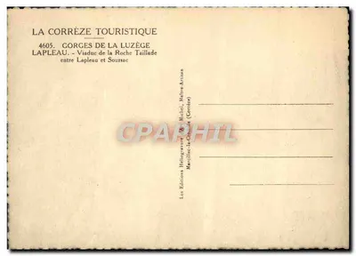Gorges van de Luzège — Brug van de Roche Taillade — Uitgave Héloïgravure (Marcelliac-la-Croûde) — Achterkant