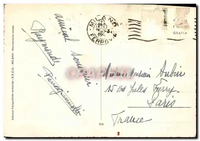 Milano - Duomo — widok słynnej gotyckiej katedry — Wydawnictwo Milan - P.E.C.O. nr 065 — Rewers