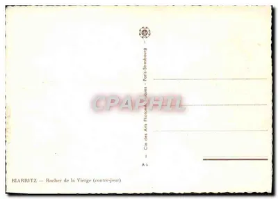 Biarritz — Rocher da Virgem (contra-luz) — M. Vivier — Verso