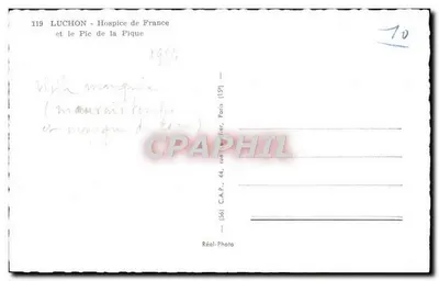 Luchon - Szpital Francuski i Wzgórze Pique — C.A.P., Paryż — Rewers
