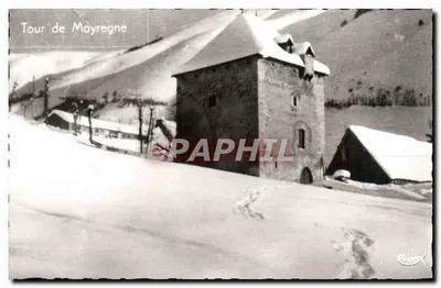 Torre de Mayregne — vista invernal com neve — editor Coumx