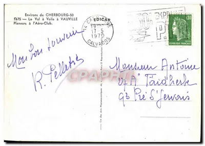 Planeurs à l'Aéro-Club — Environ de Cherbourg-50 — Éditeur : Cie des Arts Photomecaniques — Achterkant