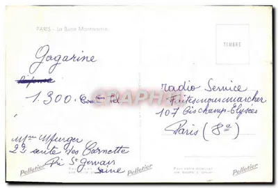 Montmartre — rue du Consulat con il Sacré-Cœur — editore Pelletier, n° 1300 — Verso