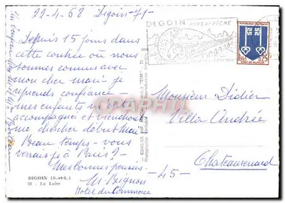 Digoin — widok rzeki i wsi — wydawca CIM — Rewers
