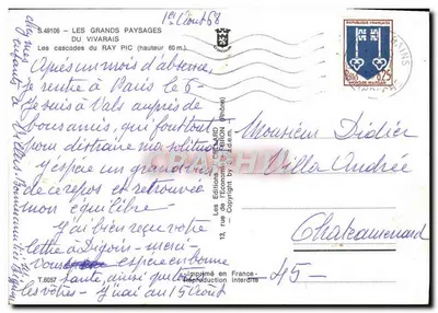 Le cascate del RAY-PIC — Vivarais — Edizioni J. CHABRON — Verso
