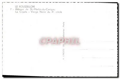 Abbazia di San Martino di Canigou — Cripta — Vergine Nera del X secolo — A. L’Hoste, 139, rue Lafayet, Parigi — Verso