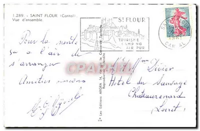 Saint-Flour (Cantal) — widok ogólny — wydawnictwo ARGRA, nr 1.289 — Rewers