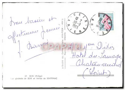 Seix i Dolina Sentenac — ogólny widok — Spółka Kart Pocztowych APA-POUX — Rewers