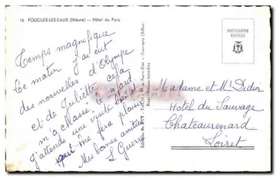 Pouguès-les-Eaux (Nièvre) — Hôtel du Parc — Éditions du BVS - Tauxigny (Allier) — Rewers