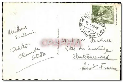 Villars-Chesières e Grammont — vista de montanha nevada — editor Perrochel, n° 9331 — Verso