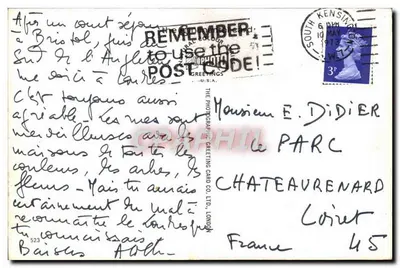 Souvenir von LONDON — Collagen ikonischer Sehenswürdigkeiten — The Photographic Greeting Card Co., Ltd., London — Rückseite
