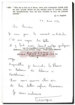 Teia de aranha sobre planta — Albert Monier — série 1006 — Verso