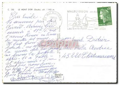 Mont d'Or — (Doubs) — Editor Célebron, n° C. 285 — Verso