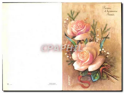 Bouquet de roses — illustration avec ruban rouge — éditeur Toccat — Verso