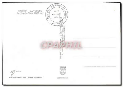 Le Puy-de-Dôme — szczyt z krzyżem i anteną — wydawca IRIS — Rewers
