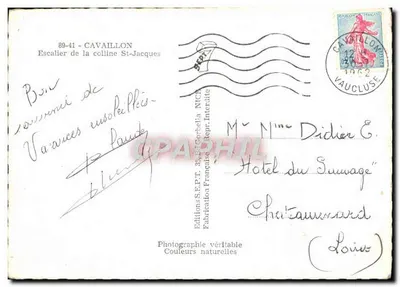 Schody na wzgórzu Świętego Jakuba — Cavaillon — Wydawnictwo S.E.P.T. 35, B. Corbella — Rewers