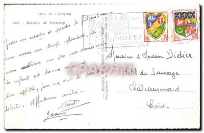 Retenue de Pareloup — Sítios do Aveyron — Editor Combier (S.-Macon) — Verso